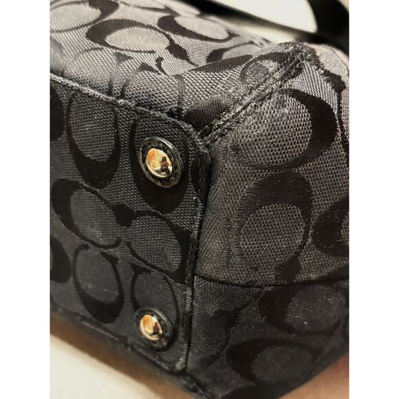 Coach Y2K Black Signature Pleated Soho Canvas and Leather Shoulder Bag F13742 - Picture 4 of 13